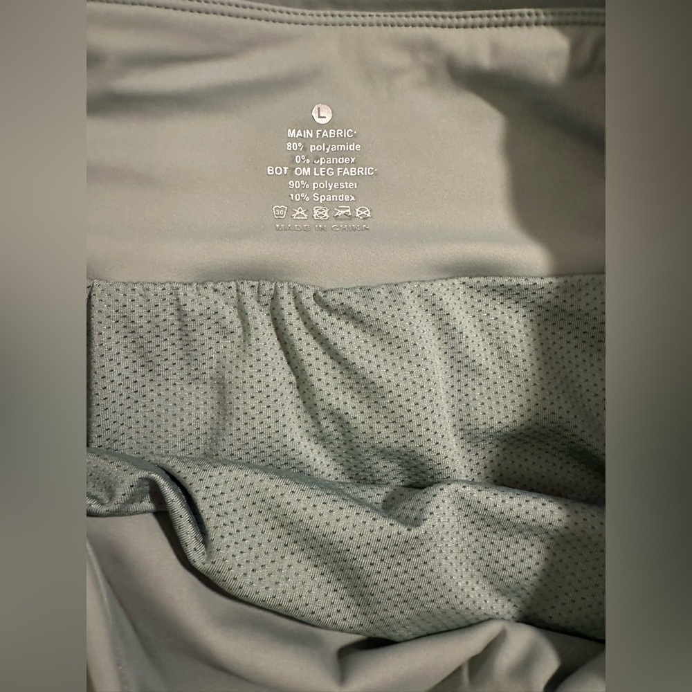 Women's Athletic Shorts - Olive and Black - Picture 6 of 10